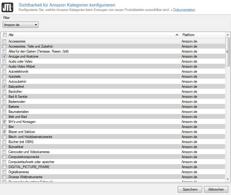 Jtl Amazon Lister Einstellungen Kategorie Konfig Blog