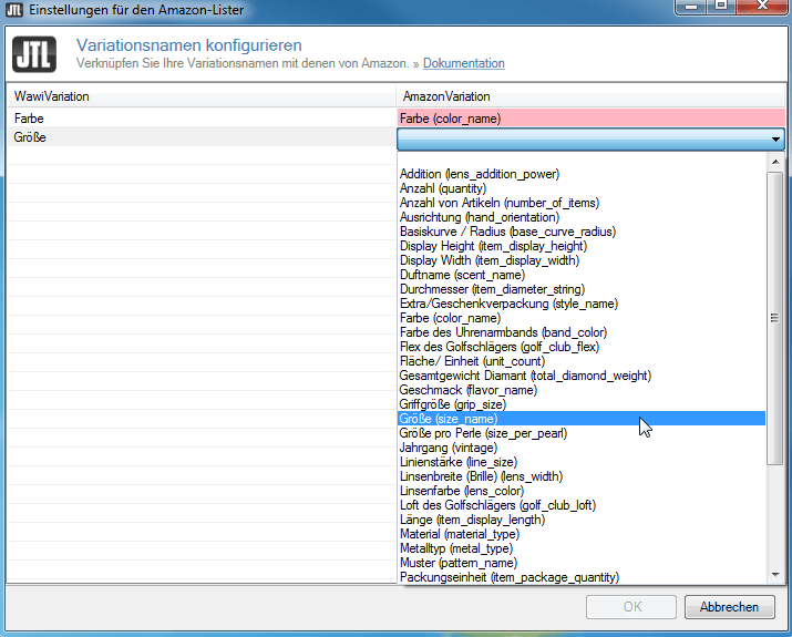 Jtl Amazon Lister Verknuepfung Wawi Nach Amazon Variation 1