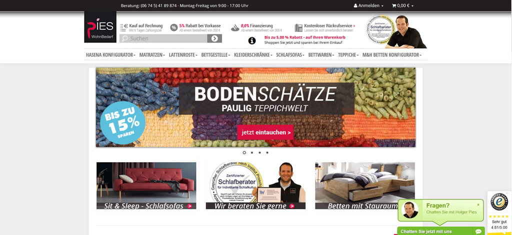 JTL-Shop Wohnbedarf Pies Startseite
