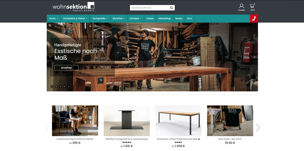 Wohnsektion Startseite JTL-Shop
