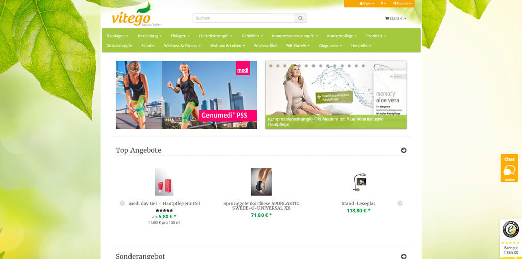 JTL-Shop Startseite Vitego