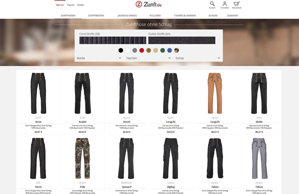 Kategorieansicht - Zunft.de