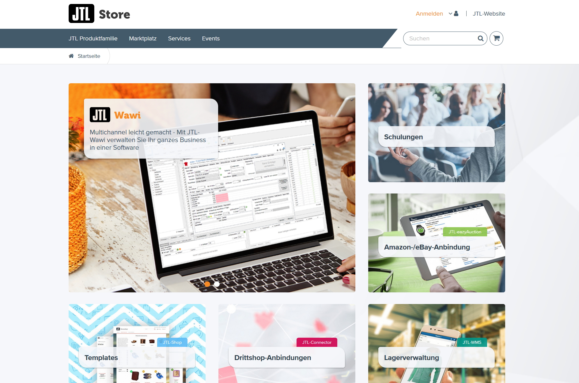 Startseite des JTL-Store