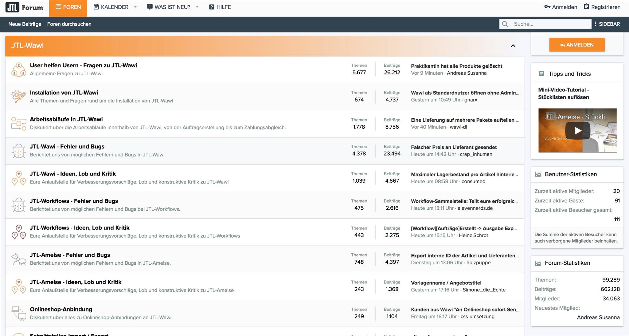 Sidebar im JTL-Forum