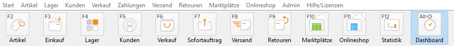 Wawi Menüstruktur