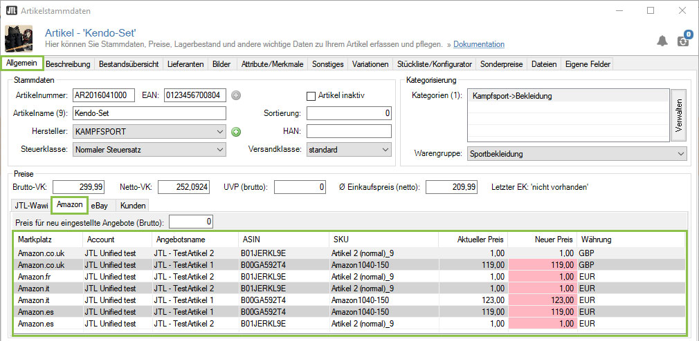 Multi-Listing für Amazon in JTL-Wawi