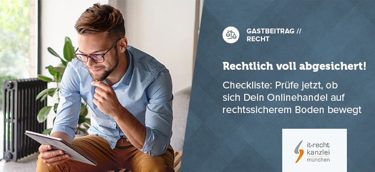 Checklist for a legally compliant start with your own online store