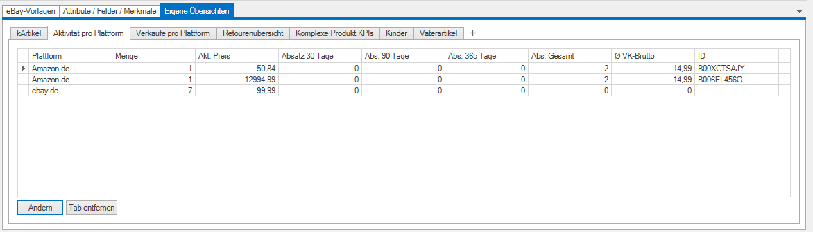 jtl-wawi listview-extensions zeigen die aktivitäten auf unterschiedlichen plattformen
