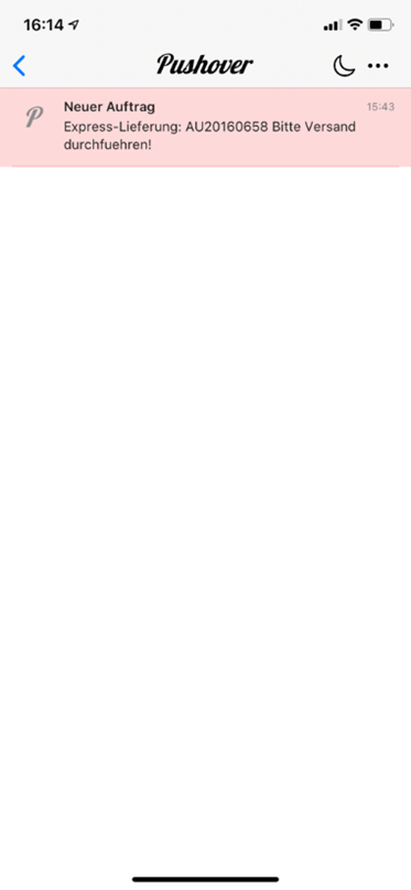 Pushover Menü mit Push-Benachrichtigung via JTL-Workflows