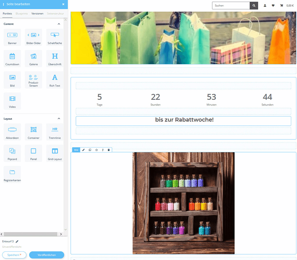Seite bauen OnPage Composer JTL-Shop 5