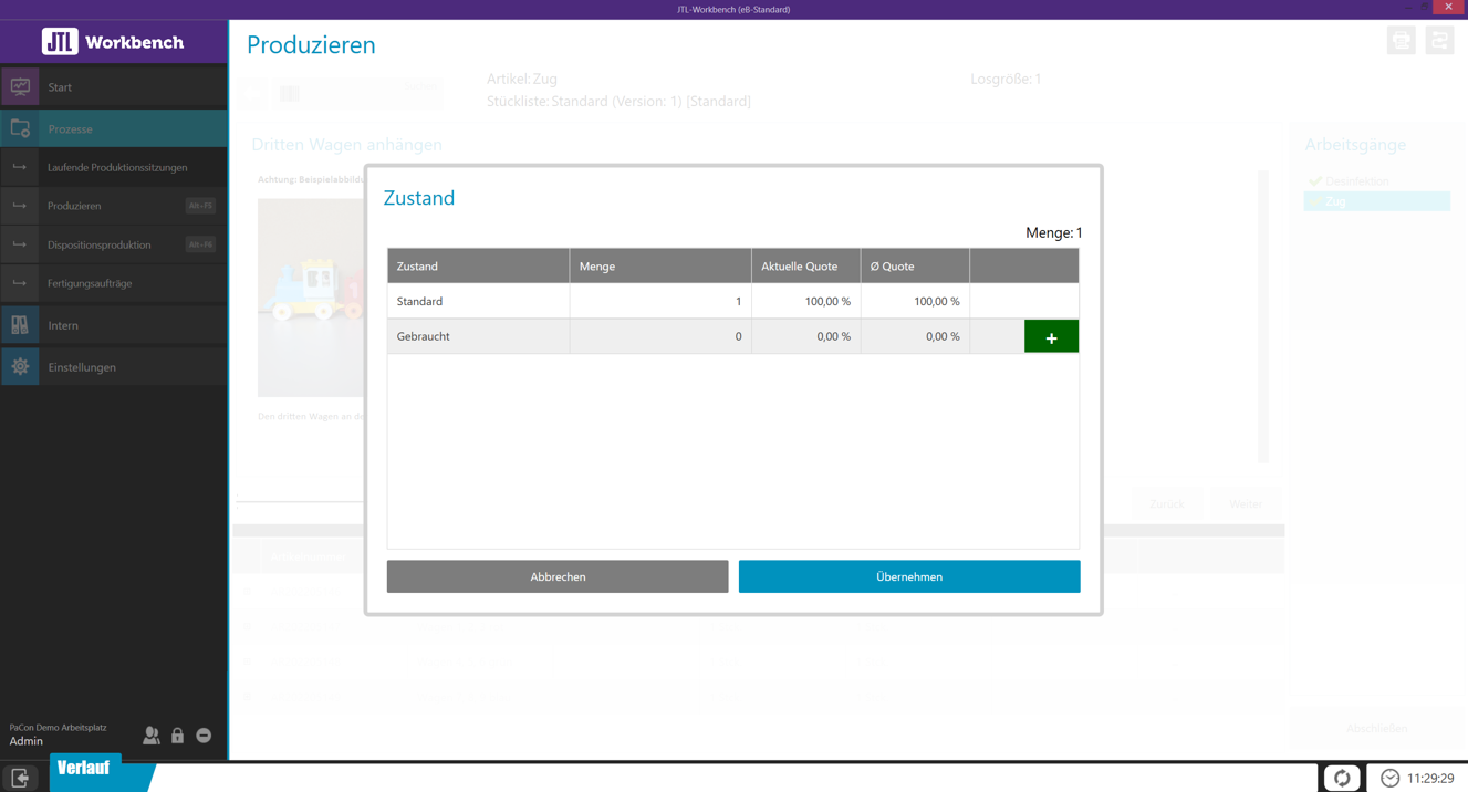 JTL-Workbench: Zustand des Endproduktes ermitteln
