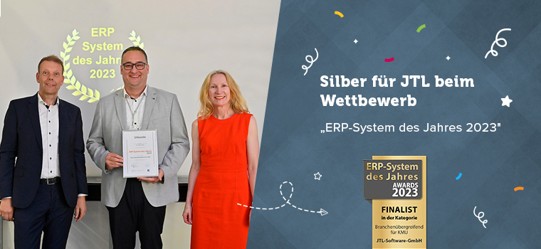 Bericht vom Siegertreppchen – JTL-Wawi gewinnt Platz 2 beim „ERP-System des Jahres 2023“-Award