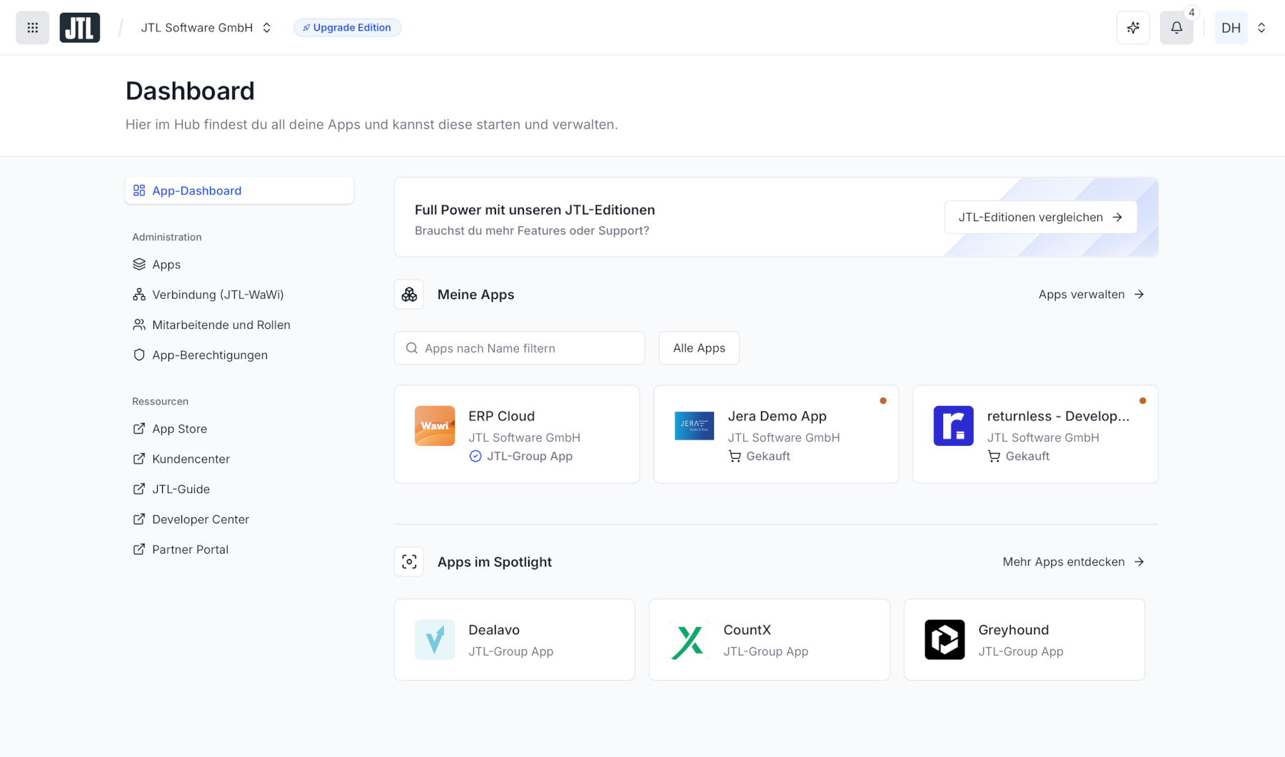JTL-Hub Dashboard