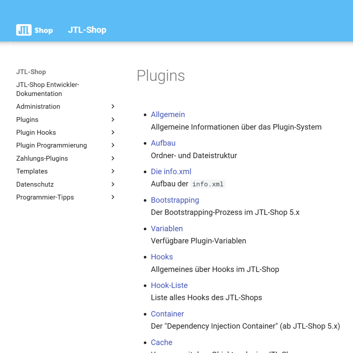 JTL-Shop Plugin-Dokumentation